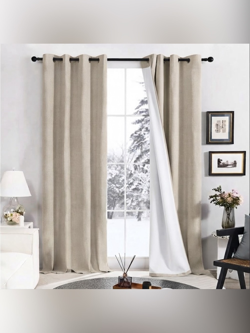 NWOT Grey Blackout Curtains 2 Panels for Bedroom - Blackout Curtains